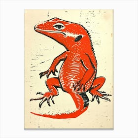 Red Mediterranean House Gecko Bold Block 4 Canvas Print