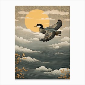 Wood Duck 3 Gold Detail Painting Canvas Print
