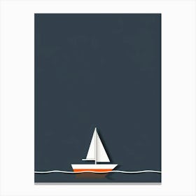 Paper Boat On The Sea Canvas Print