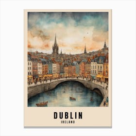 Dublin City Ireland Travel Poster (19) Canvas Print