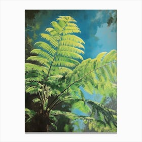 Australian Tree Fern Painting 4 Canvas Print