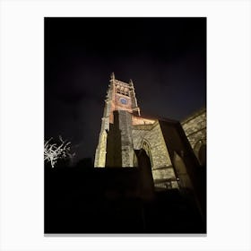 Church Tower At Night Canvas Print