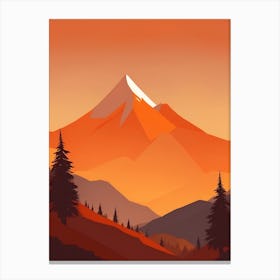 Misty Mountains Vertical Background In Orange Tone 35 Canvas Print