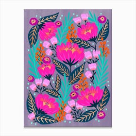 Hot Pink Blooms Canvas Print
