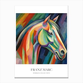 Franz Marc Inspired Horses Collection Painting Colourful Canvas Print