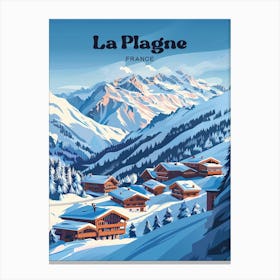 La Plagne France Ski Resort Travel Art Illustration Canvas Print