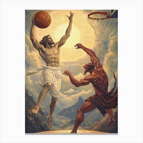 Jesus Vs Devil Canvas Print