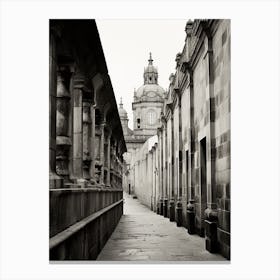 Santiago De Compostela, Spain, Black And White Analogue Photography 2 Canvas Print