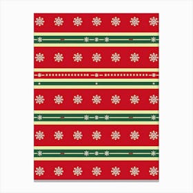 Christmas Striped Pattern Canvas Print