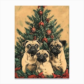 Christmas Pugs 13 Canvas Print