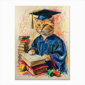 Graduation Cat 1 Canvas Print