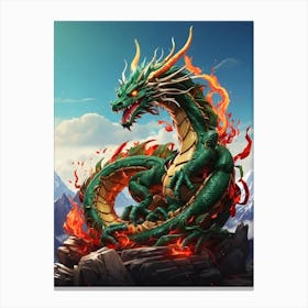 Dragon On Fire 1 Canvas Print