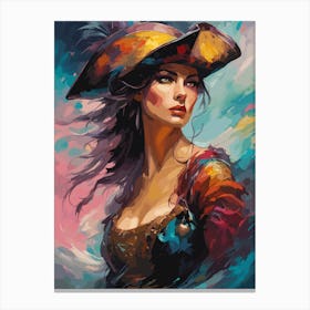 Woman In A Pirate Hat Canvas Print