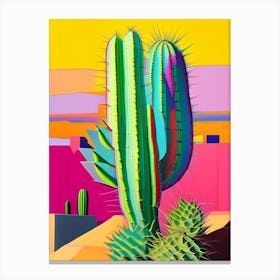 Rat Tail Cactus Modern Abstract Pop 3 Canvas Print