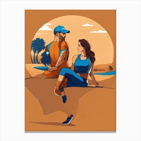 Man And Woman In The Desert Canvas Print