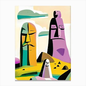 Easter Island Chile Muted Pastel Tropical Destination Canvas Print