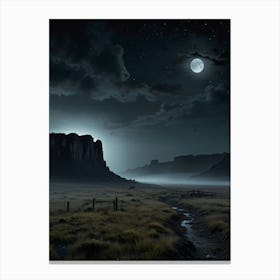 Moonlight In The Desert Canvas Print