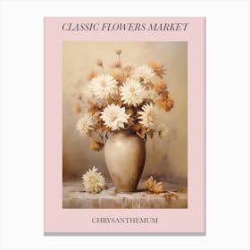 Classic Flowers Market  Chrysanthemum Floral Poster 3 Canvas Print