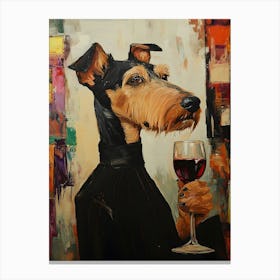 Airedale Whimsy 7 Canvas Print