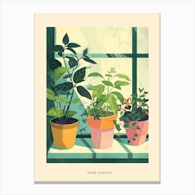 Herb Garden Art Deco Poster 3 Canvas Print