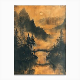 Antique Chinese Landscape Painting Art 5 Canvas Print