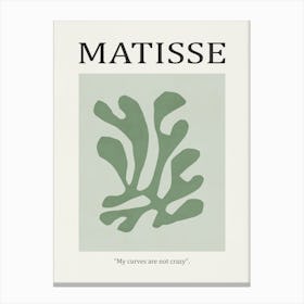 Inspired by Matisse - Green Flower 02 Canvas Print