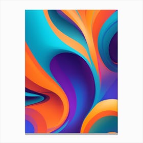 Abstract Colorful Waves Vertical Composition 89 Canvas Print