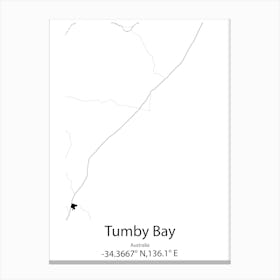 Tumby Bay,Australia Minimalist Map Canvas Print