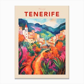 Tenerife Spain 3 Fauvist Travel Poster Canvas Print