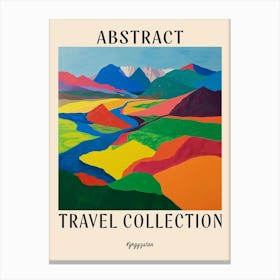 Abstract Travel Collection Poster Kyrgyzstan 5 Canvas Print