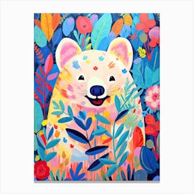 Cute Bear In The Forest, Matisse Inspired Canvas Print