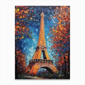 Eiffel Tower Paris France Vincent Van Gogh Style 25 Canvas Print