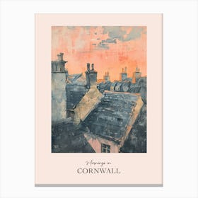 Mornings In Cornwall Rooftops Morning Skyline 1 Canvas Print
