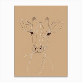 Giraffe - Boho, Line Art 10 Canvas Print