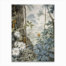 Vintage Jungle Botanical Illustration Passion Flower 3 Canvas Print