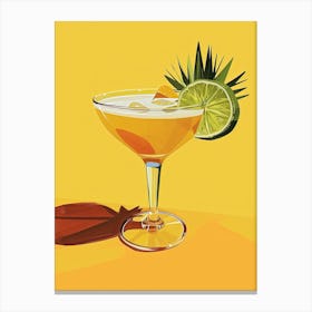 Yellow Cocktail Constellations: Mid-Century Stars Canvas Print