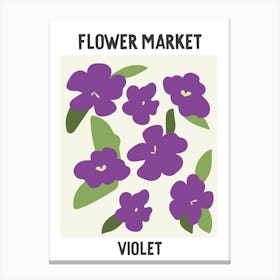 Flower Market Poster Violet Canvas Print