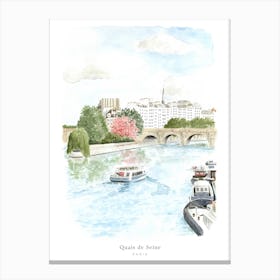 Paris Seine River France Canvas Print