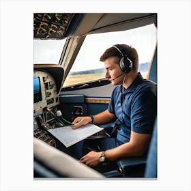 Pilot In Cockpit - Reimagined 2 Canvas Print