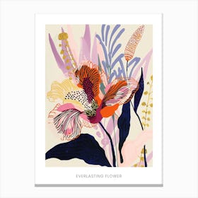 Colourful Flower Illustration Poster Everlasting Flower 3 Canvas Print