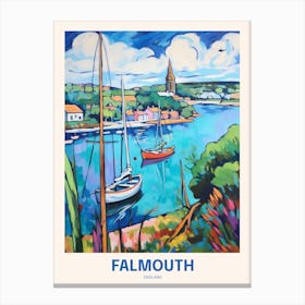 Falmouth England Uk Travel Poster Canvas Print