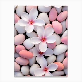 Pink And White Pebbles Canvas Print