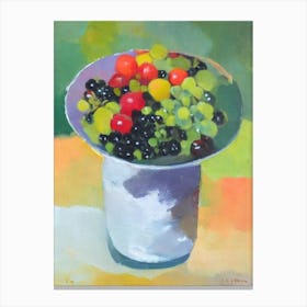 Black Currant Bowl Of fruit Canvas Print