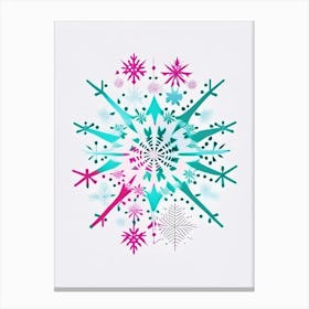 Irregular Snowflakes, Snowflakes, Minimal Line Drawing 2 Canvas Print