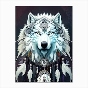 Wolf Dreamcatcher 16 Canvas Print