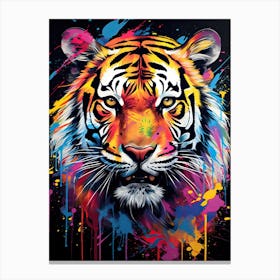 Tiger Art In Graffiti Art Style 2 Canvas Print