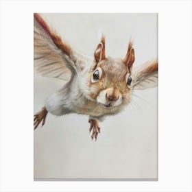 Flying Squirrel Pastel Watercolour 1 Canvas Print