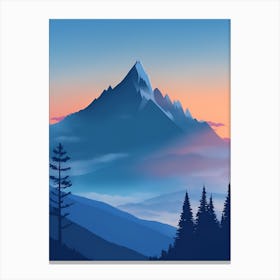 Misty Mountains Vertical Composition In Blue Tone 110 Canvas Print