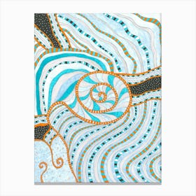 "Blue snail" art poster by Gangachili. Abstract wall art Canvas Print