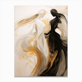 Two Women In Black And White Canvas Print